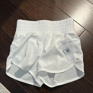 Girls White Athletic Shorts